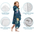 thumbnail image 7 of Dark Blue Mermaid Pattern Hooded Bath Towel，60"x35" for Ages 3 To 12 Kids, Quick Dry Lightweight Soft Microfiber Hood Beach Towel Cover Up for Kids, 7 of 7