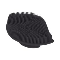 Unique Bargains 1 Pc Bath Brush Leaves Back Scrubber for Bathroom Shower 5.16"x3.54"x2.01" Black