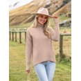thumbnail image 3 of Zeagoo Women' Turtleneck Sweater Fall Winter Chunky Knitted Pullover High Low Hem Trendy Basic Jumper Top, 3 of 5