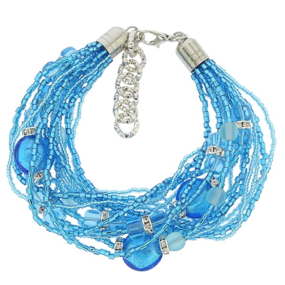 GlassOfVenice Murano Glass Alessia Bracelet - Aqua Blue