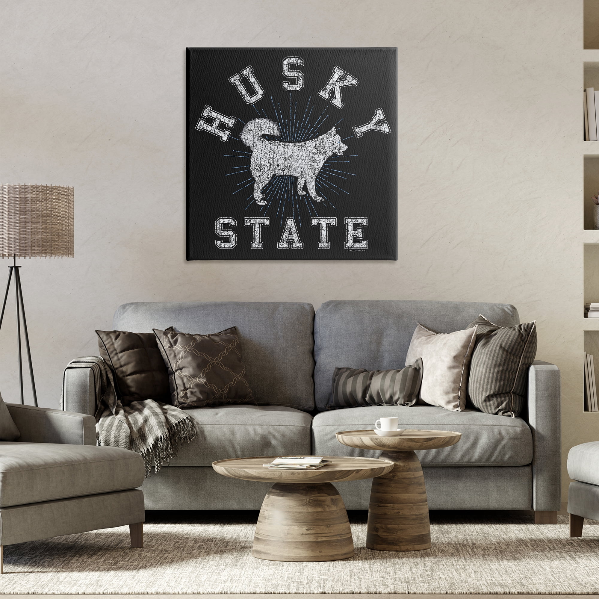 Stupell Industries Vintage Husky State Novelty & Humor Painting Wrapped Canvas Art Print Wall Art, 30 x 30