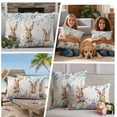 thumbnail image 4 of Outdoor Pillow Covers Farmhouse Rabbit Flower Leaf Waterproof Pillow Cases 20x12 Set of 2, Easter Egg Bunny Retro Pastoral Throw Pillow Cover Pillowcase for Patio Balcony Couch Garden, 4 of 9