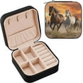 thumbnail image 7 of GZHJMY Horse Leather Jewelry Box,Portable Mini Jewelry Case Traveling Jewelry Organizer for Rings Necklaces Bracelets Earrings, 7 of 7