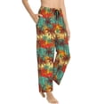 thumbnail image 2 of Xecao Colorful Hawaii Palms Women's Straight Lounge Pajama Pants: The Epitome of Relaxed Sleepwear, 2 of 9