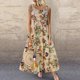 thumbnail image 1 of ICHUANYI Clearance Fashion Women Summer Casual Print Round-Neck Sleeveless Vest Long Dress(Yellow, L) ICHUANYI WER2023080707790, 1 of 8