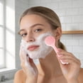 thumbnail image 3 of Silicone Facial Cleansing Brush With Long Handle, Manual Face Scrubber For Deep Gentle Exfoliating Skin Massage Pore Cleaning, 3 of 7