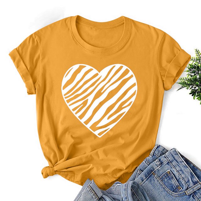LSLJS Mode Femmes T-shirt à Manches Courtes Imprimé Saint-Valentin, Hauts Graphiques Originaux, Cadeaux pour Femmes