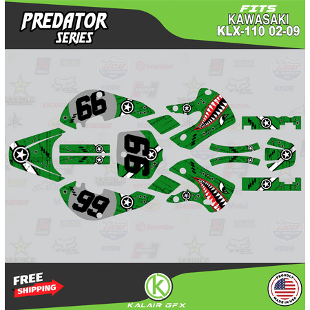 Kalair GFX Graphics Kit for Kawasaki KLX110 (2002-2009) Predator Series