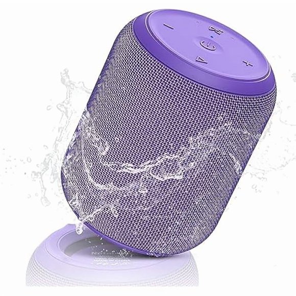 wonima11 Bluetooth Speakers,Portable Wireless Speaker with 15W Stereo Sound, IPX6 Waterproof Shower Speaker, Dual Pairs, Portable Speaker for Party Beach Camping