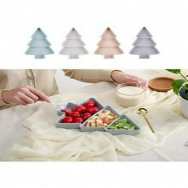 Fiudx Bandeja para Aperitivos con Forma de Árbol de Navidad, Multifuncional, Fácil de Limpiar, Material Ecológico, Diseño Compacto, para Frutos Secos y Dulces, Uso Doméstico, 26 X 18,5 Cm.