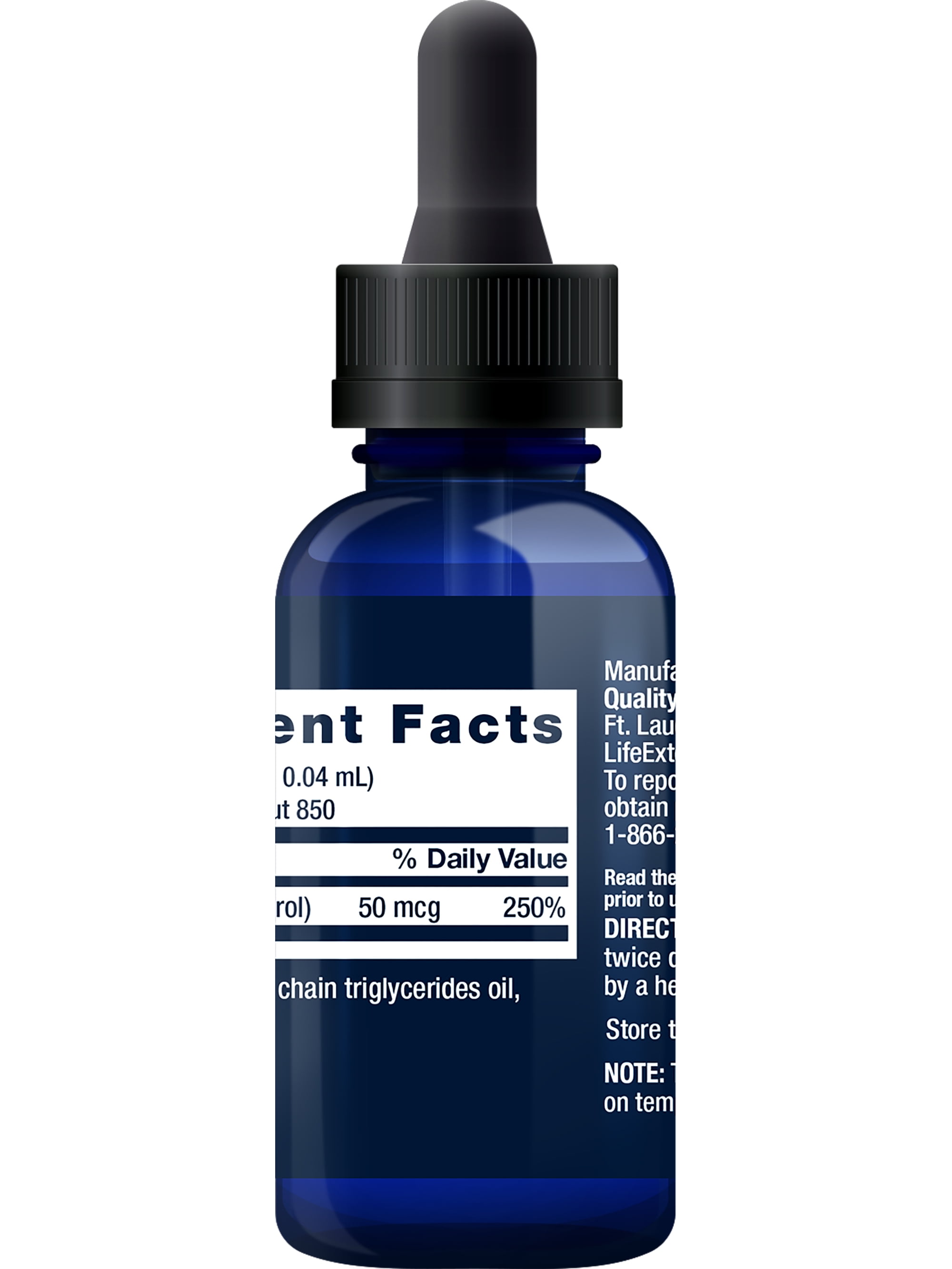 Life Extension Liquid Vitamin D3, 50 mcg (2000 IU) - Bone health, immune health, heart health - Gluten-Free, Non-GMO, Mint, Net . 1 fl. Oz. (29.57 mL)