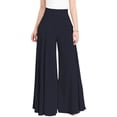 thumbnail image 3 of Palazzo Pants for Women Slacks Wide Leg High Waisted Business Casual Work Trousers with Pockets Blue S, 3 of 6