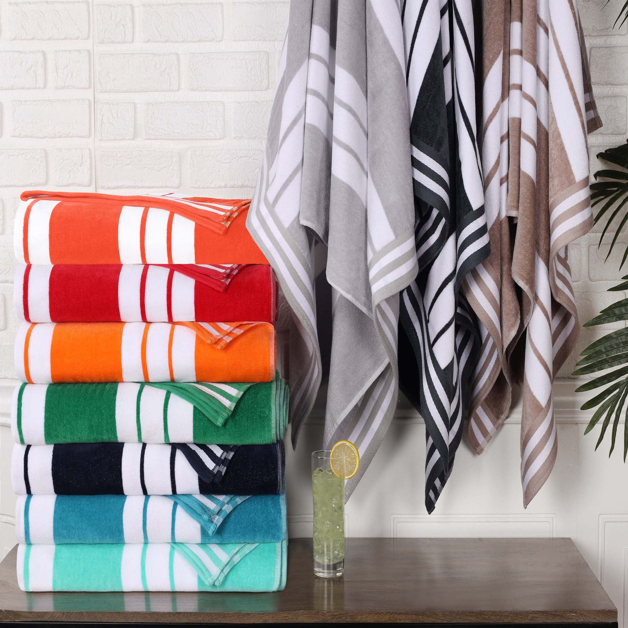 Superior Cotton Striped Oversized Beach Towel, 34 Superior Cotton Striped Oversized Beach Towel, 34