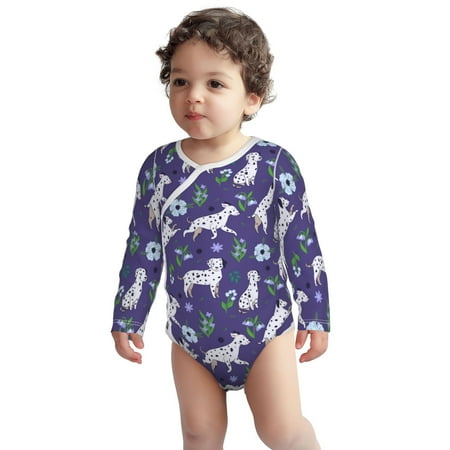 

Fotbe Cute Dog Pattern Unisex-baby Long-sleeve Bodysuit Long Sleeve Bodysuits One-piece 100% Organic Cotton for Infant Baby Boys Unisex-18 Months