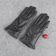 thumbnail image 7 of Cyglowse Winter Fashion Leather Gloves for Women, Touch Screen Wool Lined Outdoor Windproof Warm Suede Driving Dress Gloves Black, 7 of 7