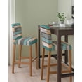 thumbnail image 2 of Farmhouse Teal Orange Bar Stool Covers Set of 2, Country Vintage Wooden Stretch Washable Bar Chair Covers with Backs, Removable Pub Counter Height Chair Cover for Kitchen Dining Room Cafe, 2 of 7