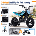 thumbnail image 3 of IVFJFV Electric Dirt Bike,up to 6.21 mph, 24V Electric Dirt Bike with Removable Training Wheels for Child 8+,SKY BLUE, 3 of 9