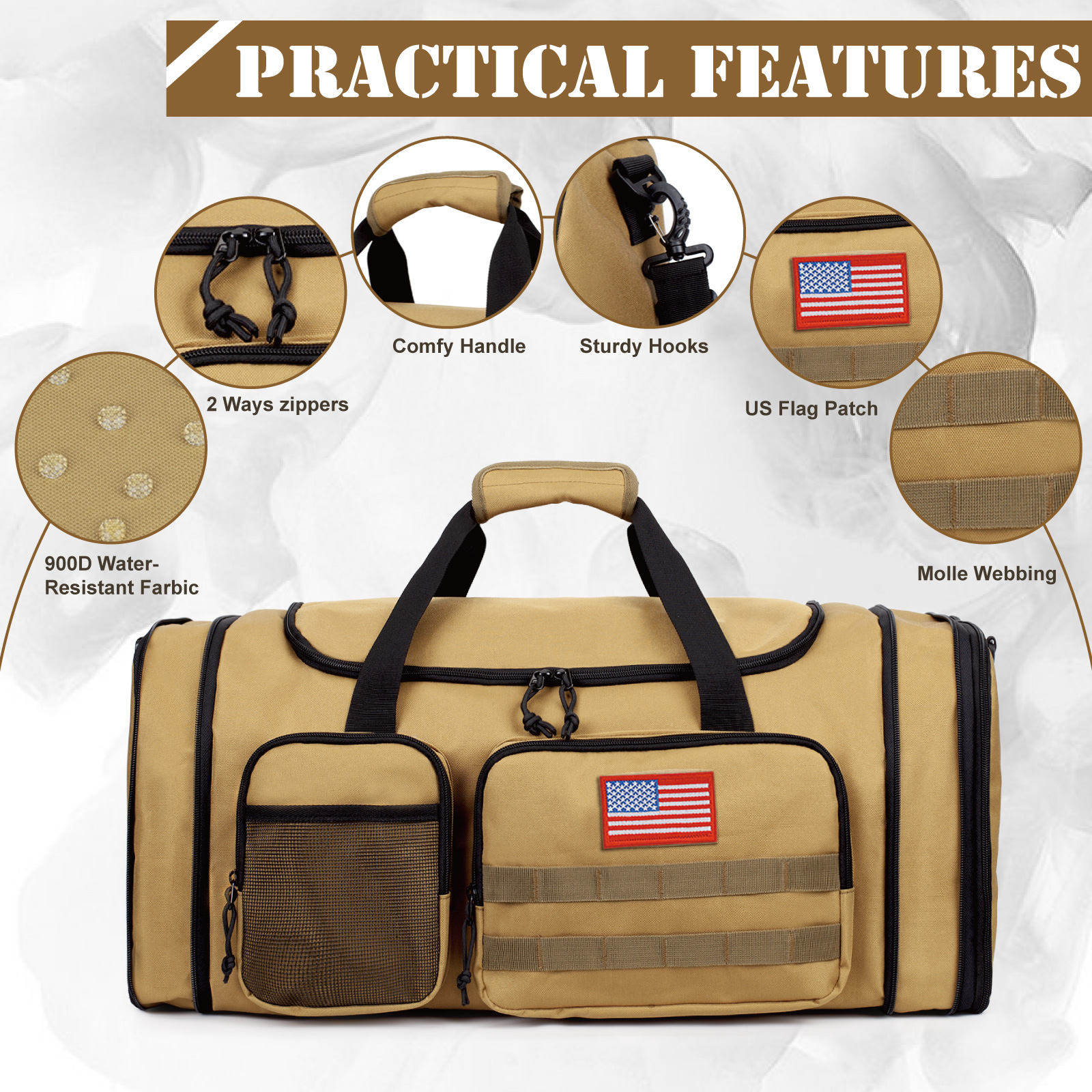 TRIPGEAR 21" 45L Expandable 2-in-1 Gym Duffle Bag for Men, Travel Backpack with Shoe & Wet Pocket, Overnight Carry-on Bag