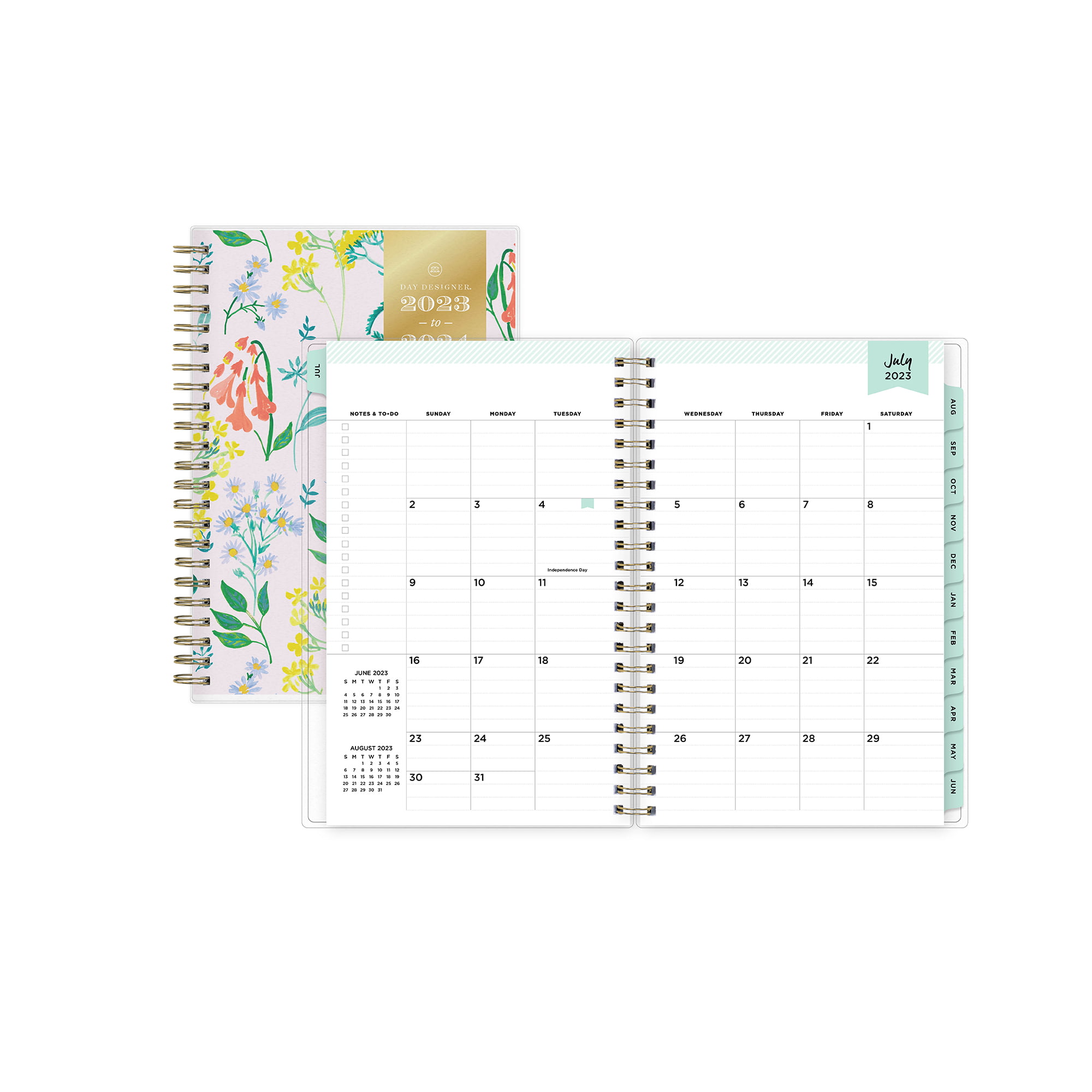 2023 Weekly & Monthly Planner, 5x8, Day Designer for Blue Sky, Meadow Blue  