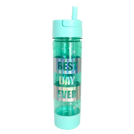 Best Day Ever BPA Free Travel Water Bottle w Storage Holder,