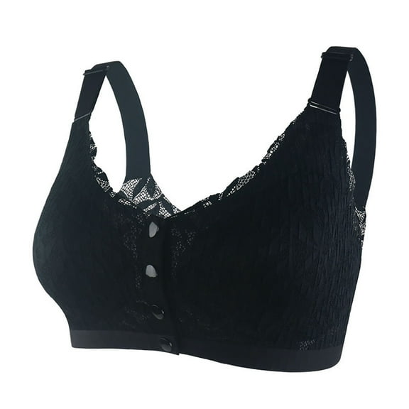 Censtreet Women's Front Closure Racerback Bras Plus Size Full Coverage Underwire Unlined Seamless Bra