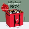 thumbnail image 2 of Christmas Ornament Storage Container, Stores Up to 48 - 6 Ornaments with 4 Individual Trays- 600D Tear Resistant Material, 2 of 10