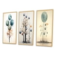 thumbnail image 3 of Designart "Vintage Illustration Geometric Tree of Wisdom III" Modern Geometric Framed Wall Art Set Of 3 - Blue Abstract Frame Canvas Set For Living Room Decor, 3 of 6