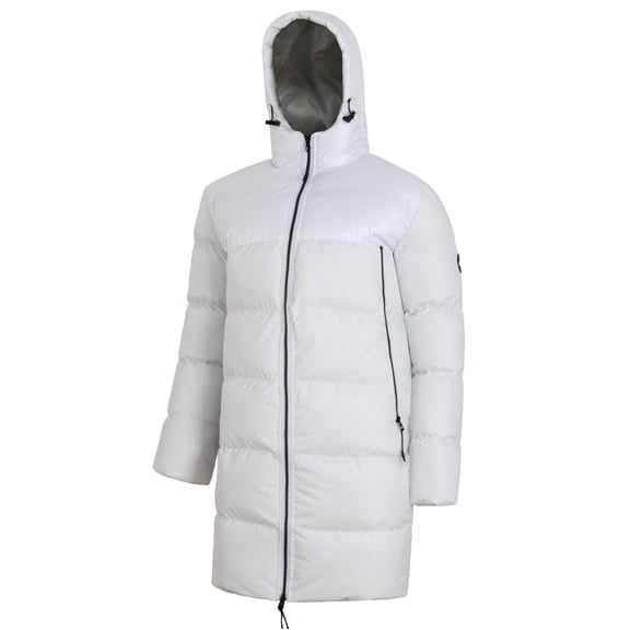 Vedolay Parka Jacket Men Winter Warm Jacket Waterproof Rain Zip Parka Overcoats Jacket White,M