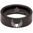 thumbnail image 5 of Winged Heart Tungsten Carbide Ring, 5 of 9