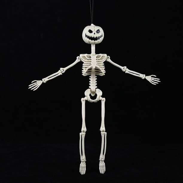 Fiudx Esqueleto Articulado, Articulaciones Móviles para Poses Aterradoras, Material Plástico, Fácil de Montar, Decoración de Casa Embrujada de Halloween, Escena de Cementerio, Oficina, Escuela, Fiest