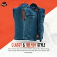 thumbnail image 3 of Daniel Smart XS to 12XL Men Denim Vest Scoop Collar Motorcycle Vest for Men with Hidden Zipper, 3 of 6