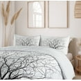 thumbnail image 6 of Ambesonne Nature Duvet Cover Set, Old Withered Oak Leaf, 2-Calking, Charcoal Grey White, 6 of 7