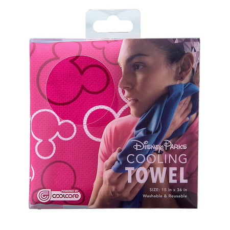 Disney Parks Mickey Mouse Pink Icon Cooling Towel By Coolcore New with