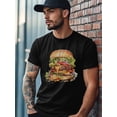 thumbnail image 4 of Hamburger T Shirt for Men Graphic Short Sleeve Top Tees, 4 of 8