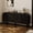 71" Black, variant on Rophefx 63" Wooden Storage Cabinet,Walnut Fluted Sideboard Buffet Cabinet with 3 Drawers& 2 Doors for Living Room, Dining Room, Kitchen,Entryway, Hallway