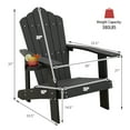 thumbnail image 2 of Gymax Chaise de Patio Résistante aux Intempéries, Style Adirondack, avec Porte-Gobelet, Noire., 2 of 8