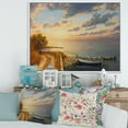thumbnail image 2 of Romantic Morning By The Sea 32 in x 24 in Framed Painting Canvas Art Print, by Designart, 2 of 5