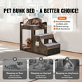 thumbnail image 5 of KFFKFF Animal Double-Deck Bed with Detachable Steps, Canine/Feline Observation Spot with Compartment, Tiered Bedside Lounger for Dogs, Compact Pet Resting Area, For Indoor Placement (Gray), 5 of 9
