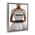 thumbnail image 3 of Stupell Industries Art Deco Trendy Girl with Books Gray Floating Frame Canvas Art, 17 x 21, by Amanda Greenwood, 3 of 8