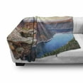 thumbnail image 3 of Wyoming Soft Flannel Fleece Throw Blanket, Aerial Vista Photo of Flaming Gorge National Recreation Area Panorama at Sunset, Cozy Plush for Indoor and Outdoor Use, 50" x 60", Multicolor, by Ambesonne, 3 of 6