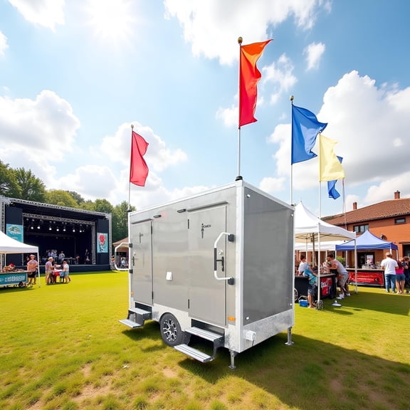 Goeay Vehicle Luxury Portable Bathroom Trailer Mobile Toilet Trailer Portable Restroom Outdoor Camping Bathroom Truck Camping Toilet for Car