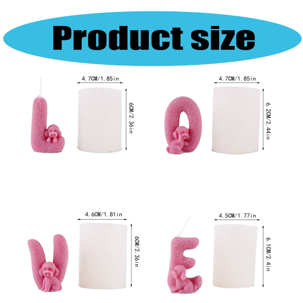 Silicone Moulds Love Sculpture Dogs Candle Molds Figurines Desktop Ornament Molds Epoxy Resin Molds Plasters Molds