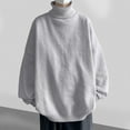 thumbnail image 2 of qelini Turtleneck Sweaters for Men Pullover Knitted Sweaters Solid Long Sleeve Tops Thermal Warm Blouses, 2 of 3
