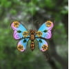 Study construct Butterfly Wall Hanging Stained Glass Indoors/ Outdoors Decor - Multi Color; Product Size: 15 x 1.25x 14.25 All metal construct