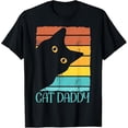 thumbnail image 1 of Cat Daddy Retro Black Cat Funny - Camiseta para hombre y mujer, 1 of 2