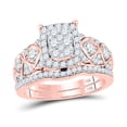 thumbnail image 4 of 14K Rose Gold Round Dia. Bridal Wedding Ring Band Set 1ctw, Women's Size: 5-10, 4 of 4