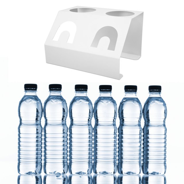 Estante de Secado de Botellas de Refresco de Dos Agujeros con Almohadilla de Silicona para Cocina Doméstica