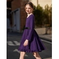 thumbnail image 6 of Arshiner Girls Dress, Long Sleeve A Line Twirly Skater Loose Casual/Party Dresses with Pocket, Summer Dresses Midi Sundress Beach Dress, 6 of 7