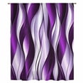 thumbnail image 2 of Purple Striped Ombre Sheer Curtains 54 Inches Long, Modern Purple Moire Geometric Light Filering Curtains, Breathable Simi Curtain Privacy Drapes for Kitchen Bathroom Small Window Treatment, 2 of 9