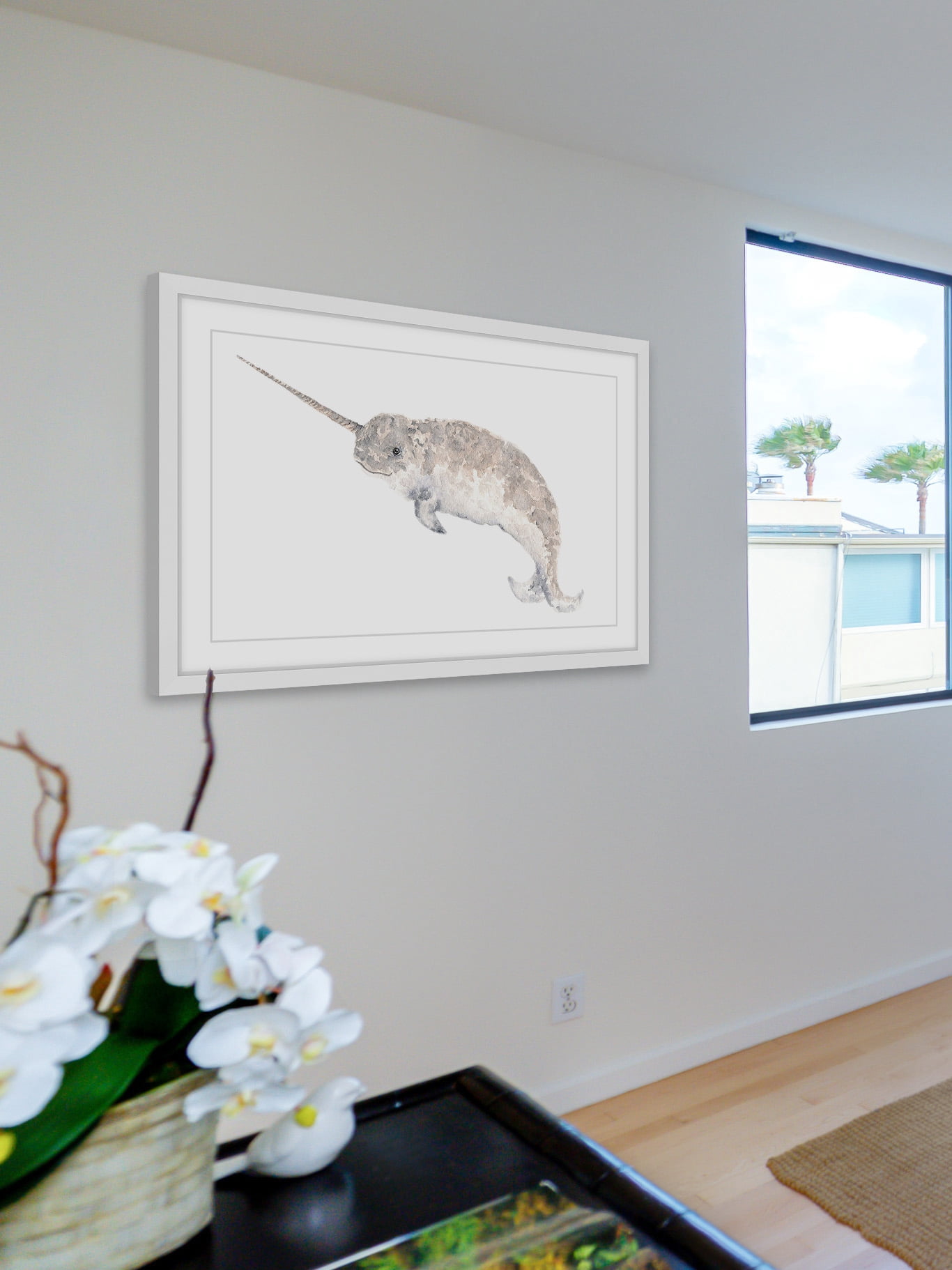 "Narwhal" Framed Painting Print